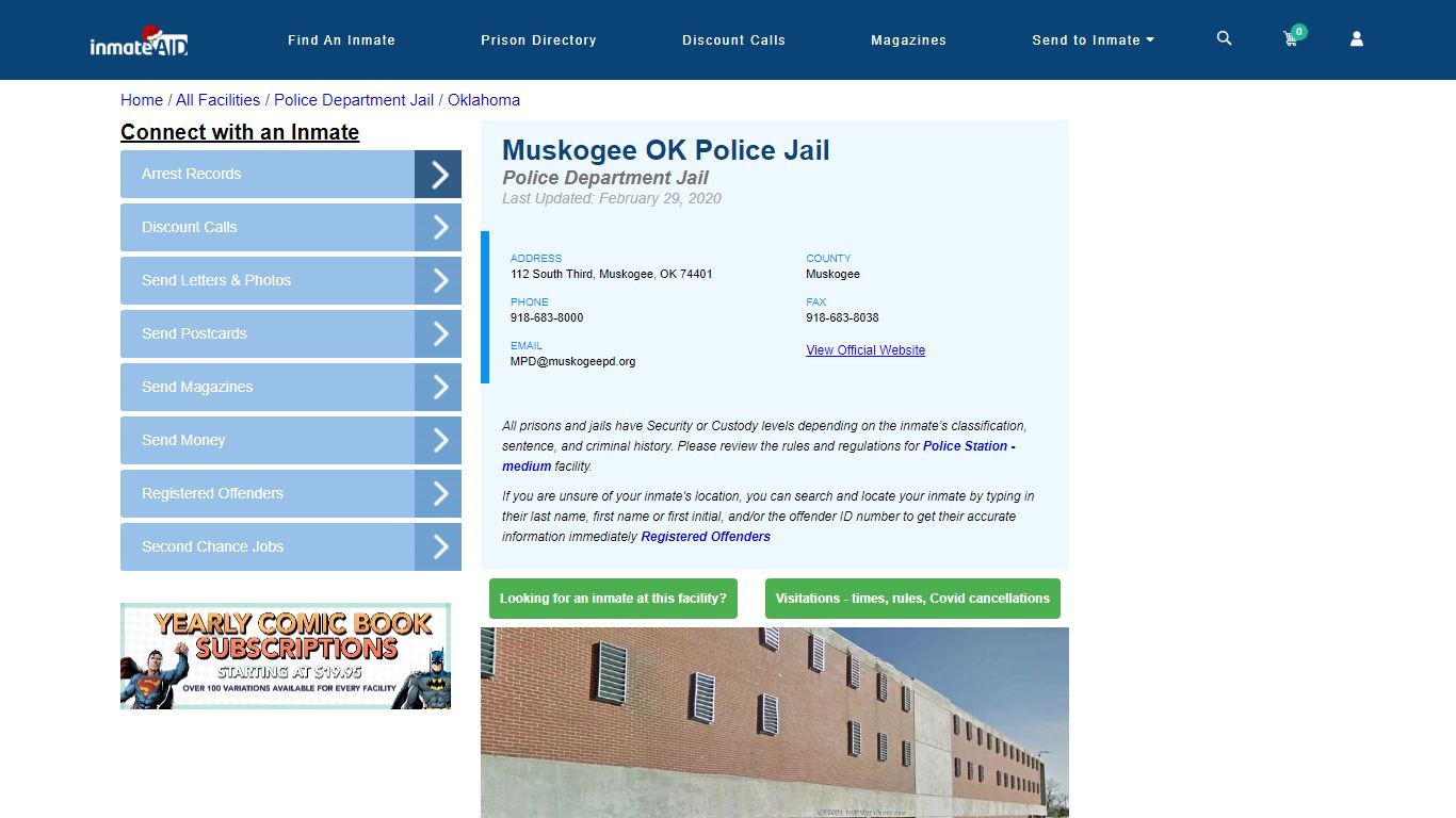 Muskogee OK Police Jail & Inmate Search - Muskogee, OK
